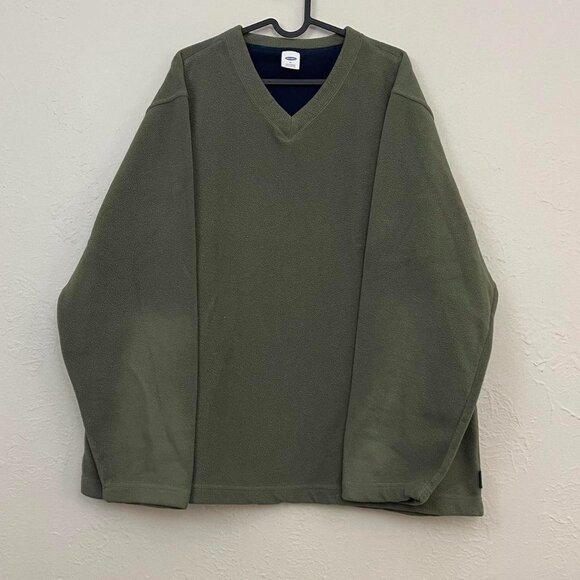 muted green y2k fleece sweater indie skate grunge - Picture 3 of 8